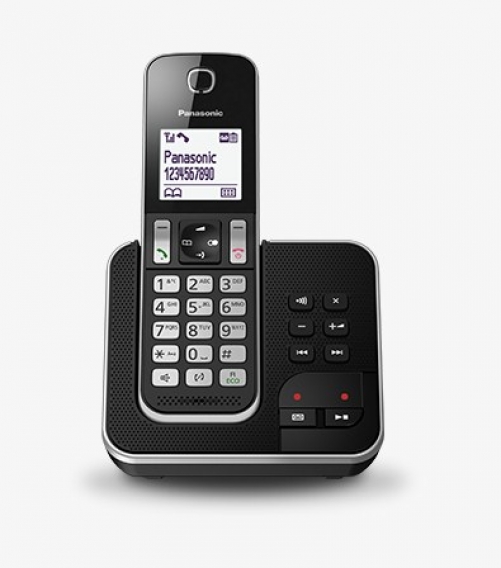 Panasonic KX-TGD320 – Telefone (DECT, Tischtelefon, schwarz, silber, LCD, AAA, polyphon)
