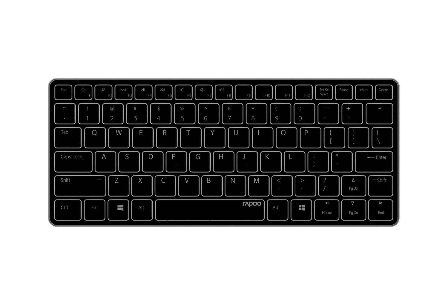 rapoo E6350 - Bluetooth Ultra-slim Keyboard black (DEU Layout - QWERTZ)