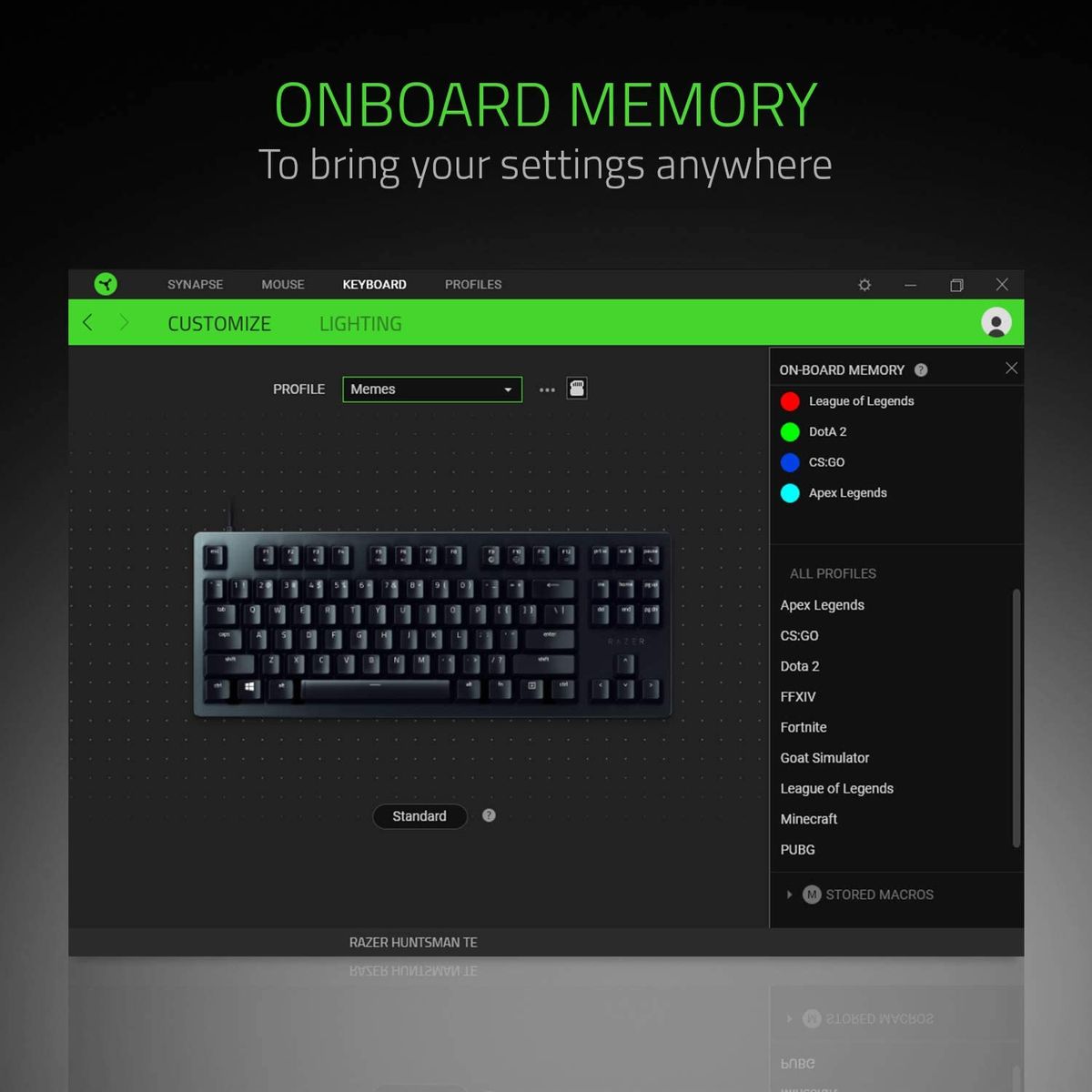 Razer Huntsman TE Gaming Keyboard Optical Red Switches TKL RGB DEU Layout QWERTZ
