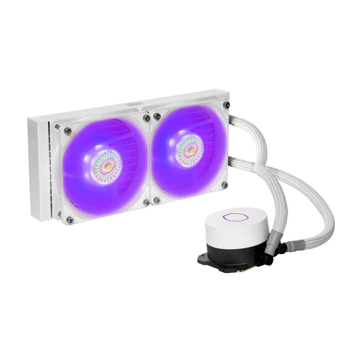 Cooler Master MasterLiquid ML240L V2 RGB White Edition All-in-One-Flüssigkeitskühler 240 mm, 2x120 mm Lüfter, RGB, Weiß