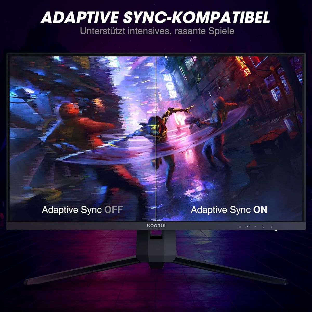 KOORUI Gaming Monitor 27 Inch QHD 144 Hz, 1ms, DCI-P3 90% Colour Range, Adaptive Sync, 2560 x 1440