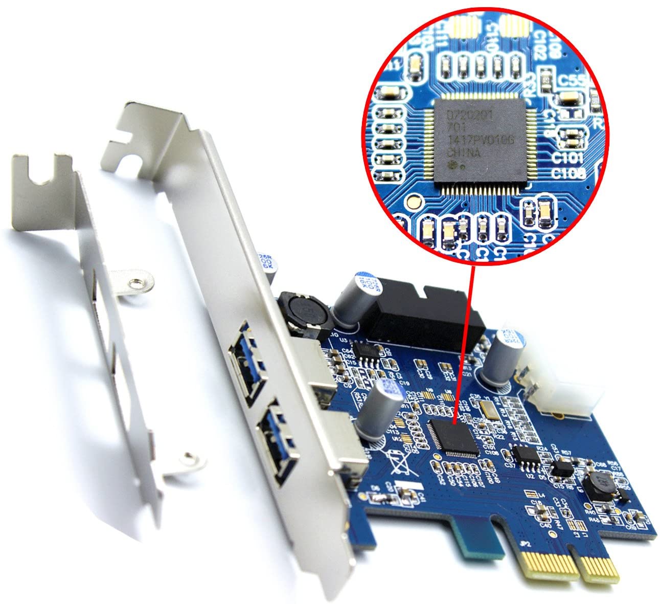 Optiaml Shop 2 Port USB 3.0 PCI Express Card, Mini PCI-E USB 3.0 Hub Controller Adapter