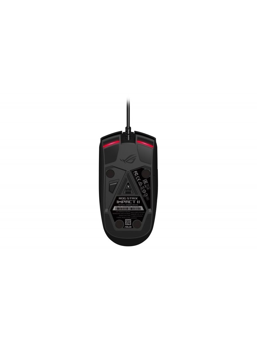 ASUS ROG Strix Impact II Maus Kabelgebunden USB Typ-A Optisch 6200 DPI RGB 5 programmierbare Tasten Beidhändig Ambidextrous Gaming Büro