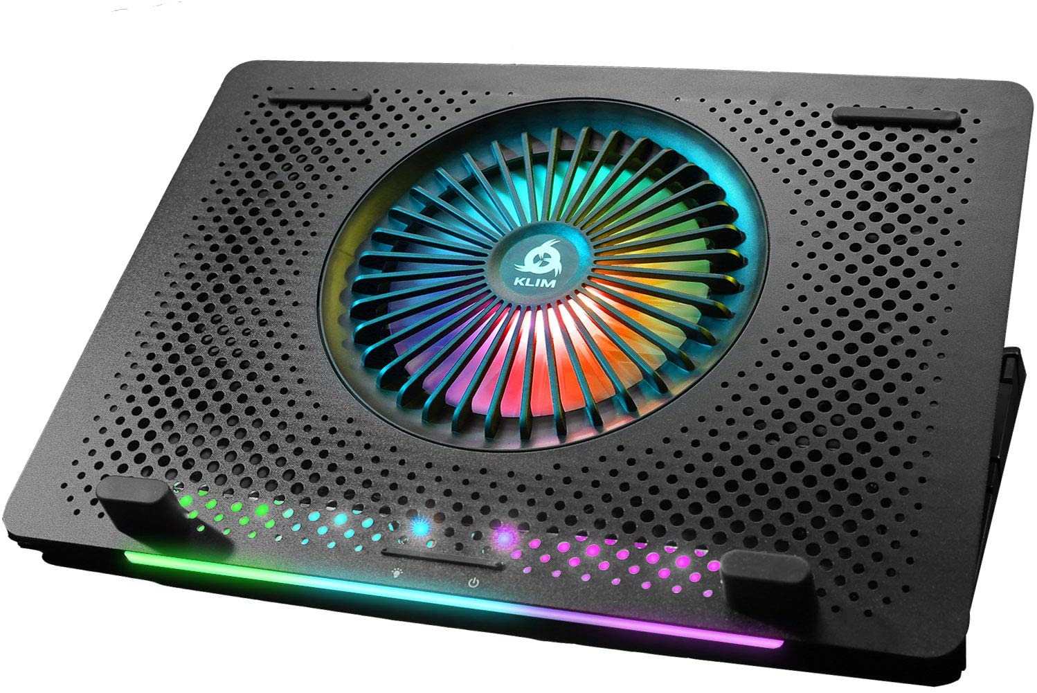 KLIM Orb Laptop RGB Cooler 11 to 15.6 Inch Laptop Gaming Cooling USB Fan with Metal Grille Stable Mac and PS4 Compatible