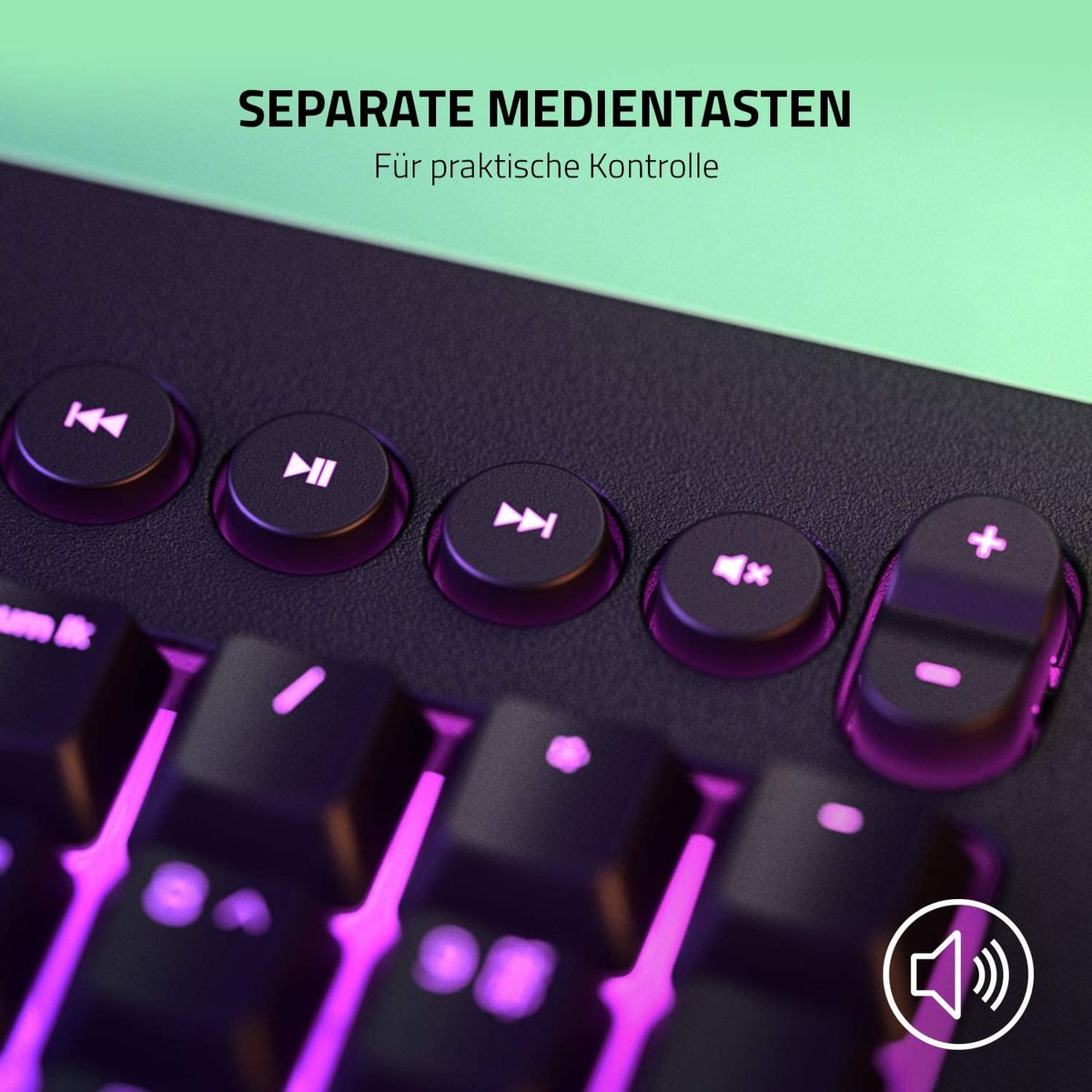 Razer Cynosa V2 Gaming Keyboard Membrane Switches Chroma RGB Media DEU Layout QWERTZ
