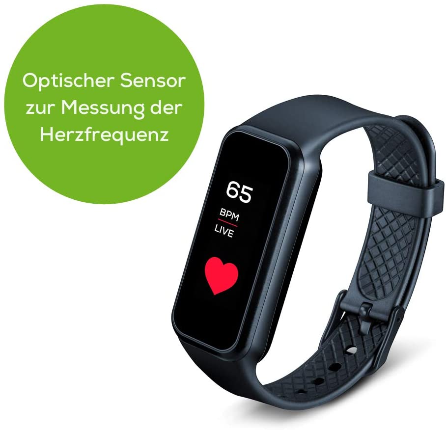 Beurer AS 99 Pulse Bluetooth activity sensor with color touchscreen, wrist pulse measurement incl. automatic measurement function, activity and sleep tracking and movement reminder Color display with touchscreen