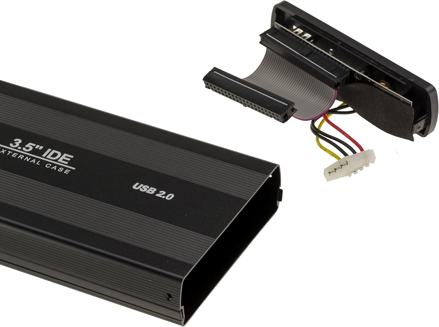 KALEA-INFORMATIQUE Externes USB-Gehäuse für IDE 3.5 40-Pin-Festplatten mit externer Stromversorgung. Aus Aluminium, schwarz.