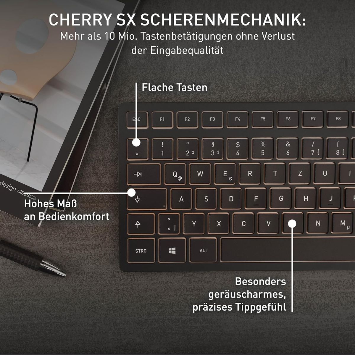 CHERRY DW 9100 SLIM Tastatur Maus enthalten Universal RF Wireless + Bluetooth Schwarz CHERRY DW 9100 SLIM Tastatur Maus enthalten Universal RF Wireless + Bluetooth Schwarz