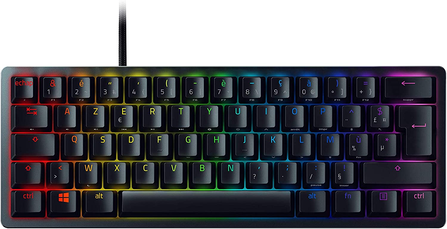Razer Huntsman Mini Gaming Keyboard Optical Purple Switches Chroma RGB FRA Layout AZERTY