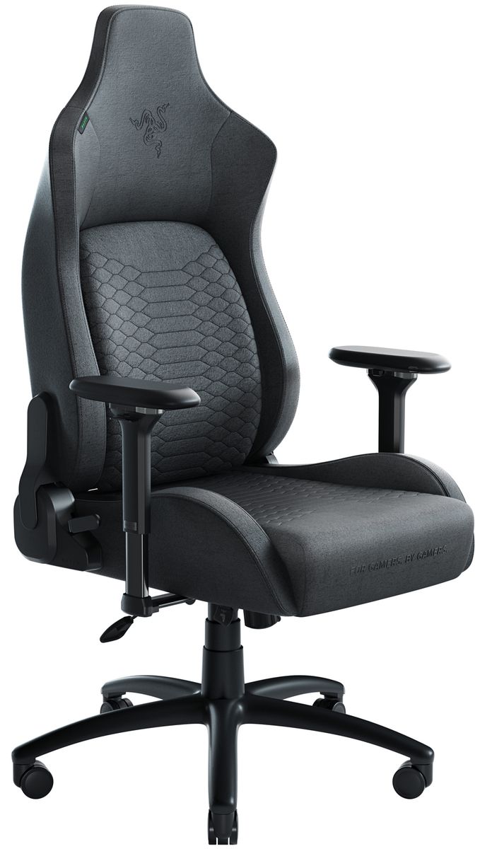 Razer Iskur Ergonomic Gaming & Office Chair Fabric < 136kg Lumbar Support Headrest Grey