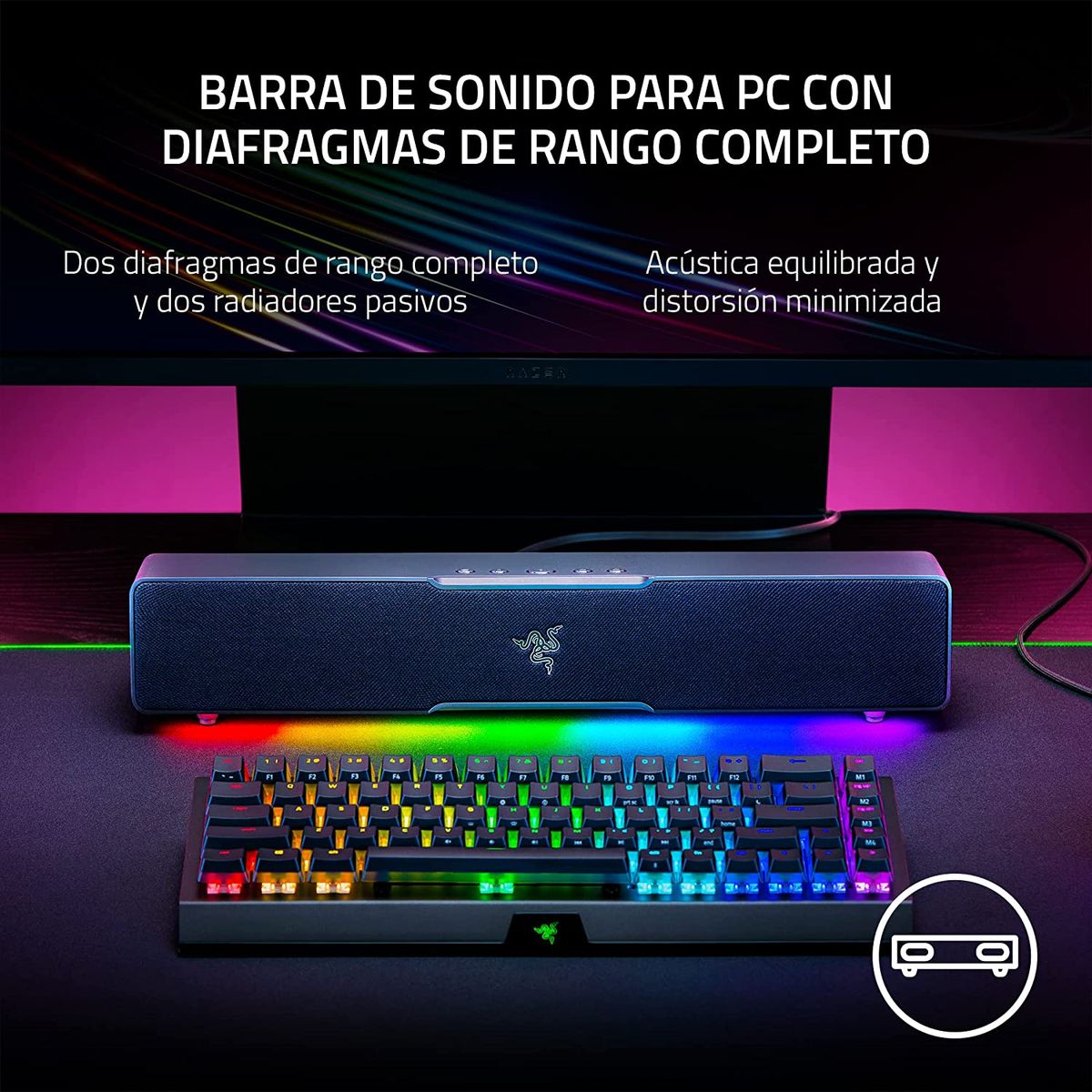 Razer Leviathan V2 X Gaming Soundbar 5.1 Surround-Sound BT USB-C Chroma RGB for PC Black