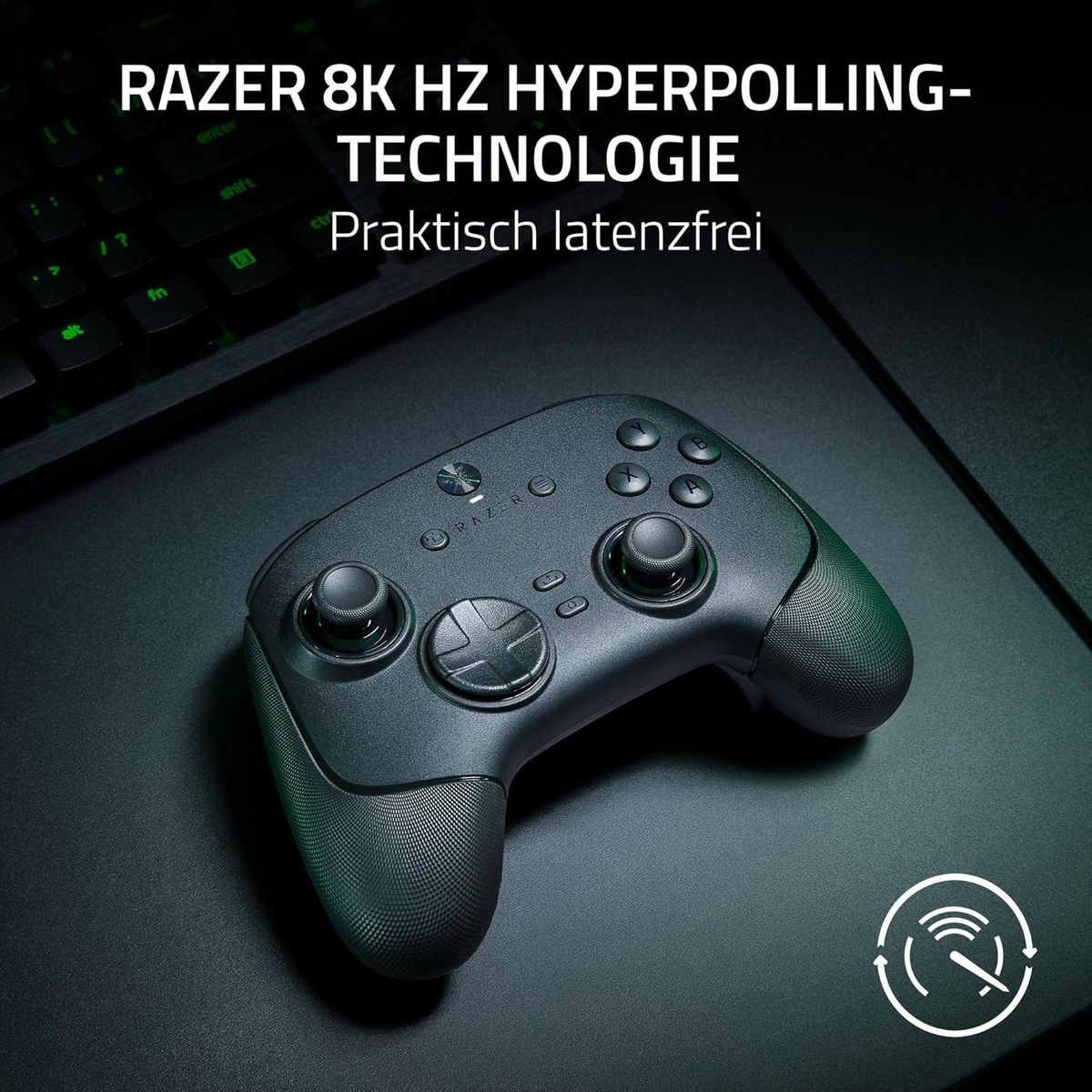 Razer Wolverine V3 Pro Kabelloser E-Sport-Controller für PC, 8000 Hz HyperPolling, TMR-Analogsticks mit austauschbaren Caps, 4 Mausklick-Rücktasten, 2 Klauengriff-Bumper, Schwarz