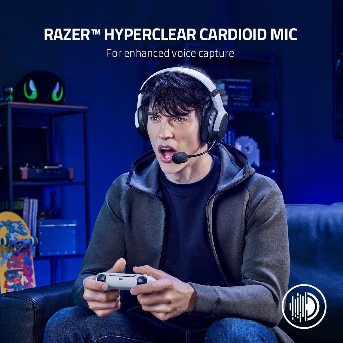 Razer Kaira for PlayStation Gaming Headset Dual Wireless Stereo for PS PC Mobile Mercury