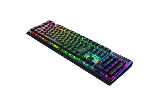 Razer BlackWidow V4 X - Fortnite Edition Mechanische Gaming-Tastatur mit RGB (Yellow Switches, 6 eigene Makro-Tasten, Doubleshot-ABS-Tastenkappen) - (USA Layout - QWERTY)