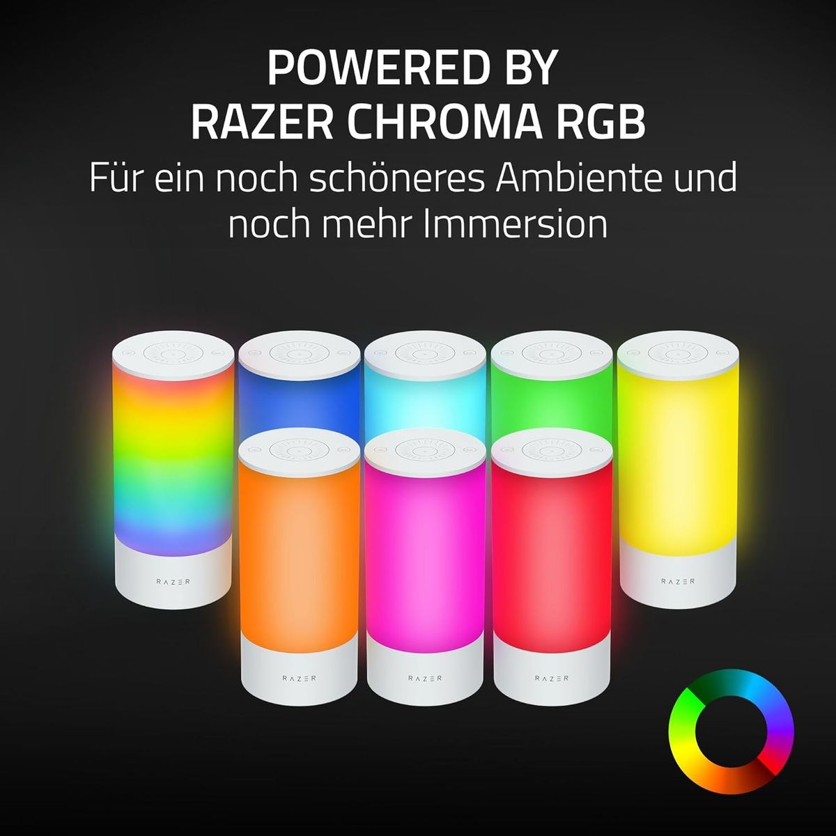 Razer Aether Smart-Leuchte Pro - LED-Leuchte mit Mehrzonen-Beleuchtun (Mehrzonen-Beleuchtung, Touch-Steuerung, Powered by Chroma RGB, Kompatibel zu Matter, Unterstützt Smart Home App) Aether Smart Lamp Pro