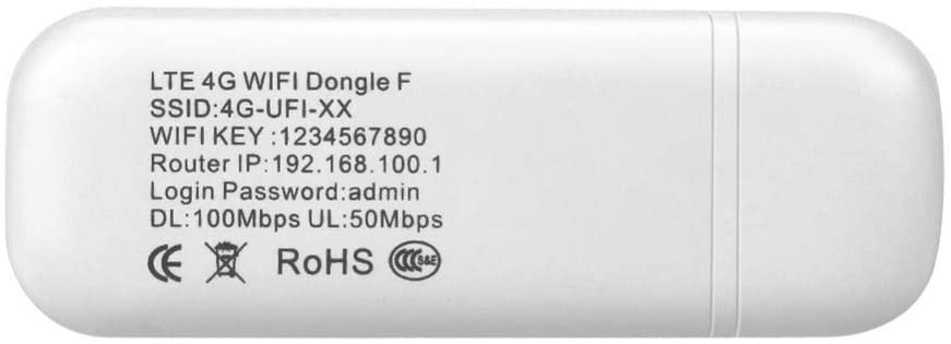 Elprico 4G USB WiFi Dongle, 4G LTE USB Netzwerkadapter Drahtloser WiFi Hotspot Router Modem Stick, Weiß Tragbarer 100 Mbit/s Highspeed WiFi Hotspot(with WiFi Function)