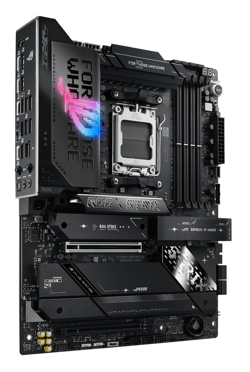ASUS ROG Strix X870E-E Gaming WiFi Mainboard, AMD X870E, Sockel AM5, ATX, DDR5, 4x DIMM, 192 GB, 5x M.2, PCIe 5.0, Wi-Fi 7, 5Gb LAN, Bluetooth 5.4, UEFI