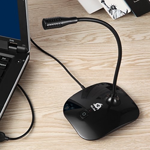 KLIM Talk Desktop Standmikrofon für Mac/PC mit Audiofilter schwarz