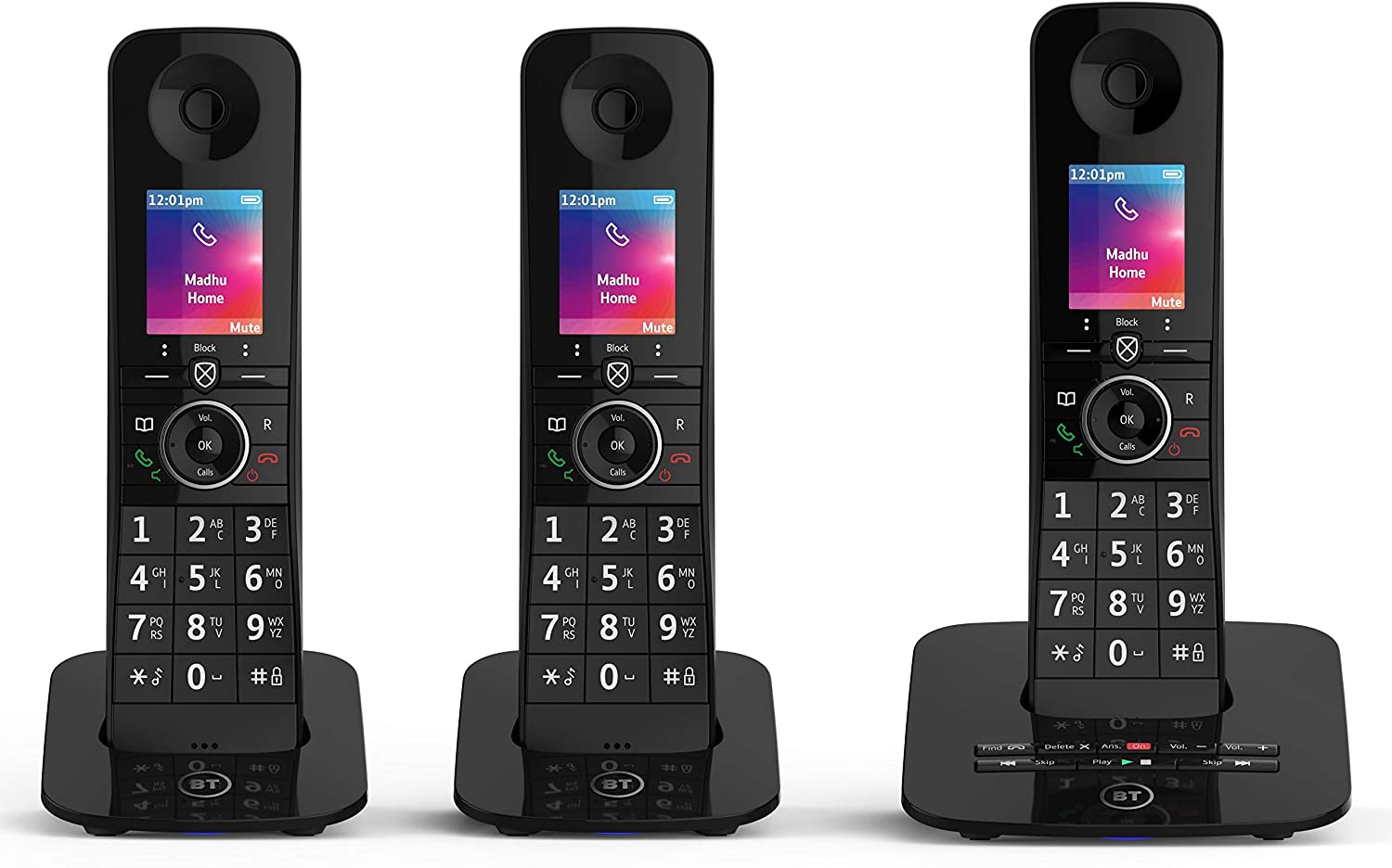 BT Premium Wireless Home Phone Mobile Sync Answering Machine Trio Handset Kit