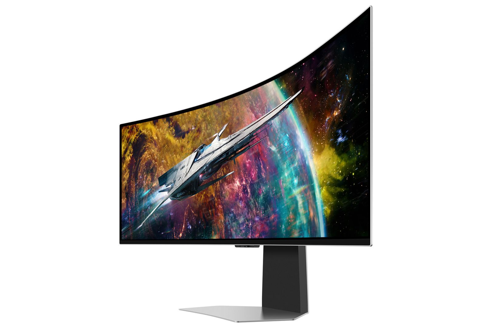 Samsung G95SC Computerbildschirm 124,5 cm (49") 5120 x 1440 Pixel Dual QHD OLED Silber