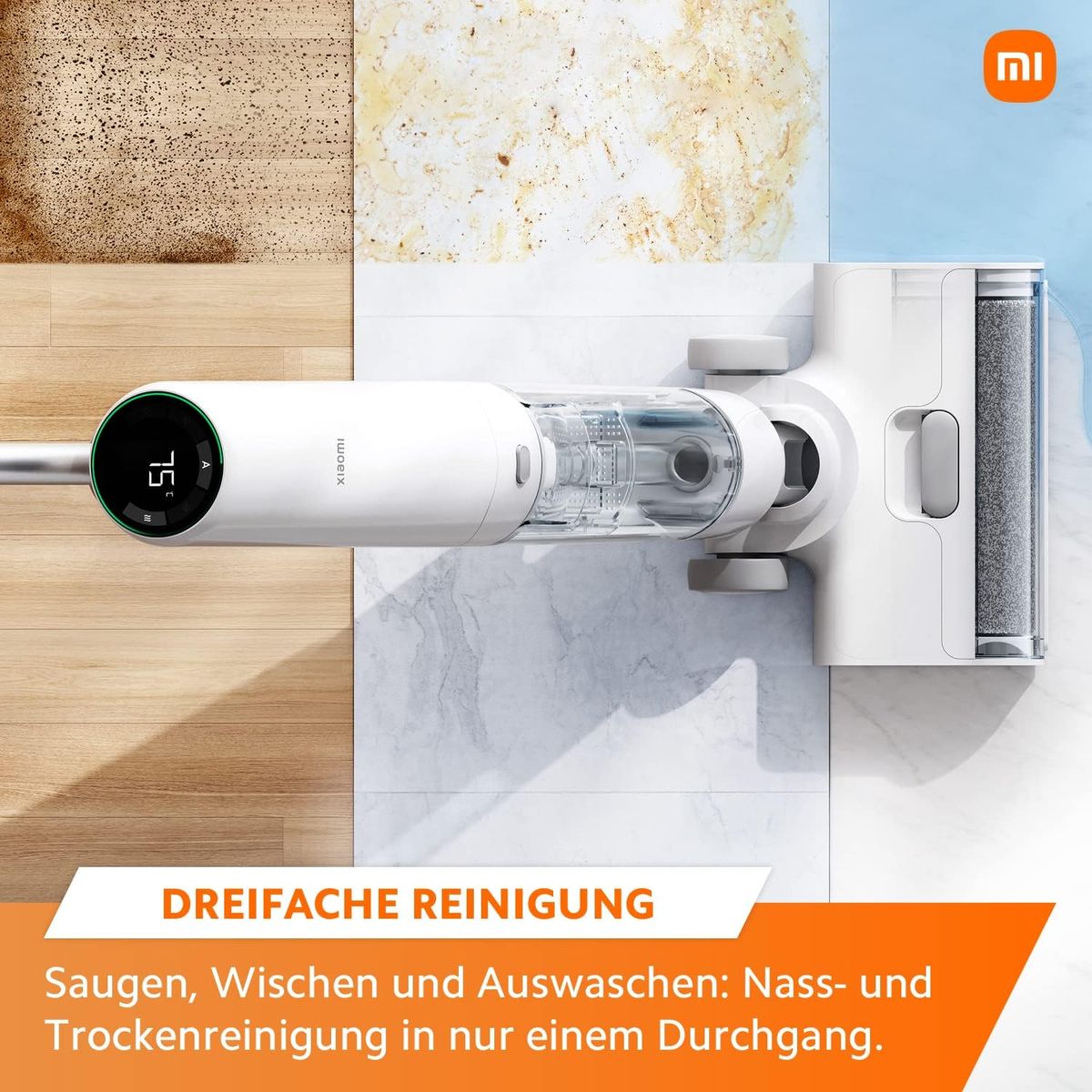 Xiaomi Truclean W10 Ultra Aufrechter Staubsauger Akku Trocken&Nass Beutellos 3 l 220 W Weiß 3,68 Ah