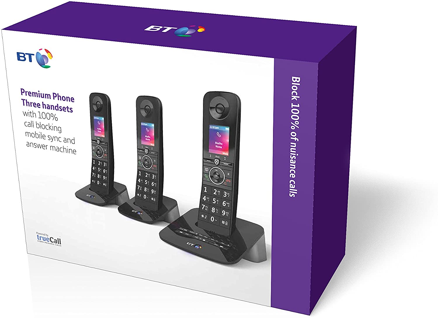 BT Premium Wireless Home Phone Mobile Sync Answering Machine Trio Handset Kit