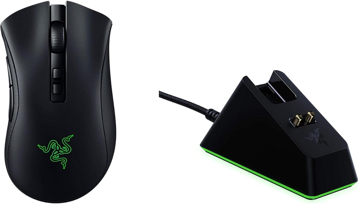 Razer DeathAdder V2 Pro Gaming Mouse Dual Wireless 20.000 DPI Ergonomic RGB mit Dock Black