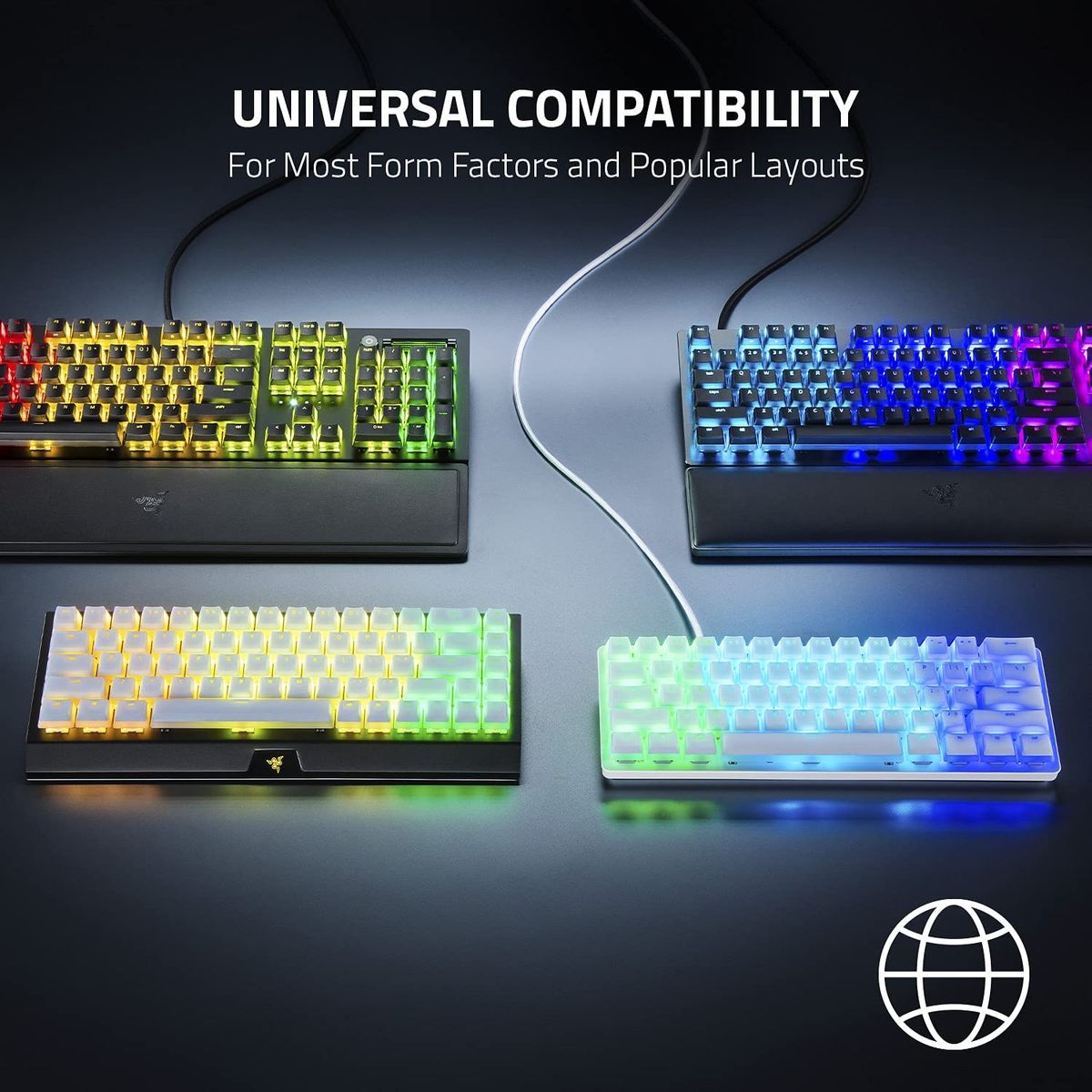 Razer Phantom Pudding Keycap Upgrade-Set 128 Keys weiß USA Layout QWERTY