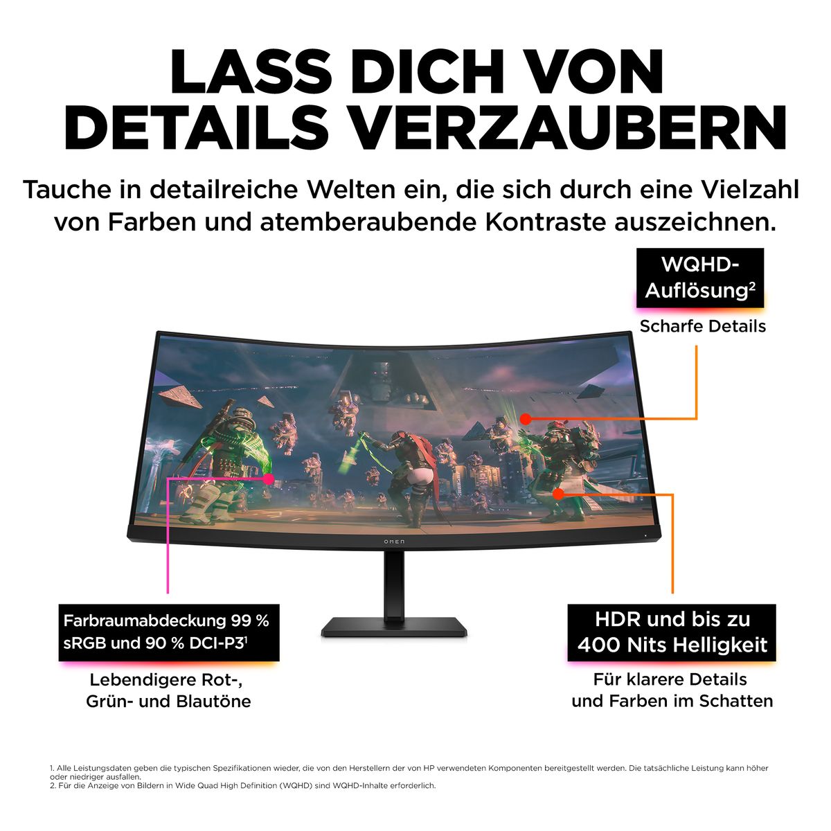 OMEN by HP 34 Zoll WQHD 165 Hz Curved Gaming-Monitor – OMEN 34c