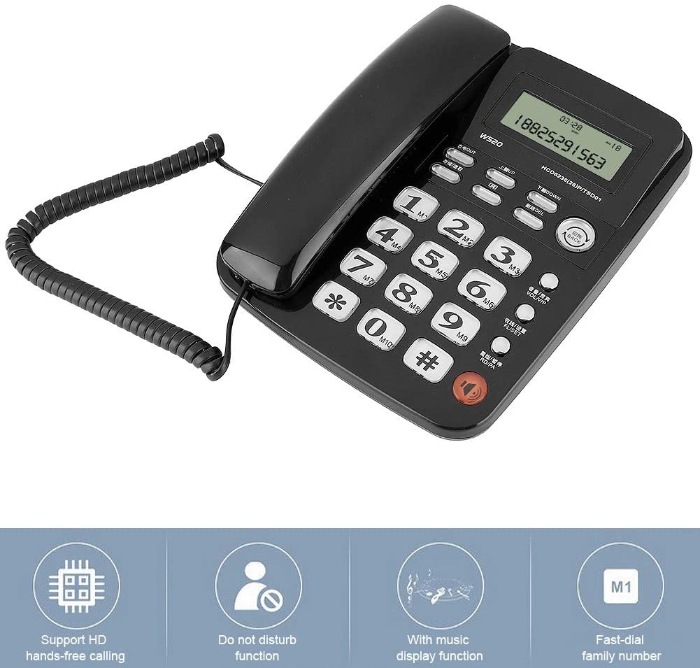 Bewinner Corded Telephone Desktop Desk Telephone Wireless Landline Telephone with Answering Machine
