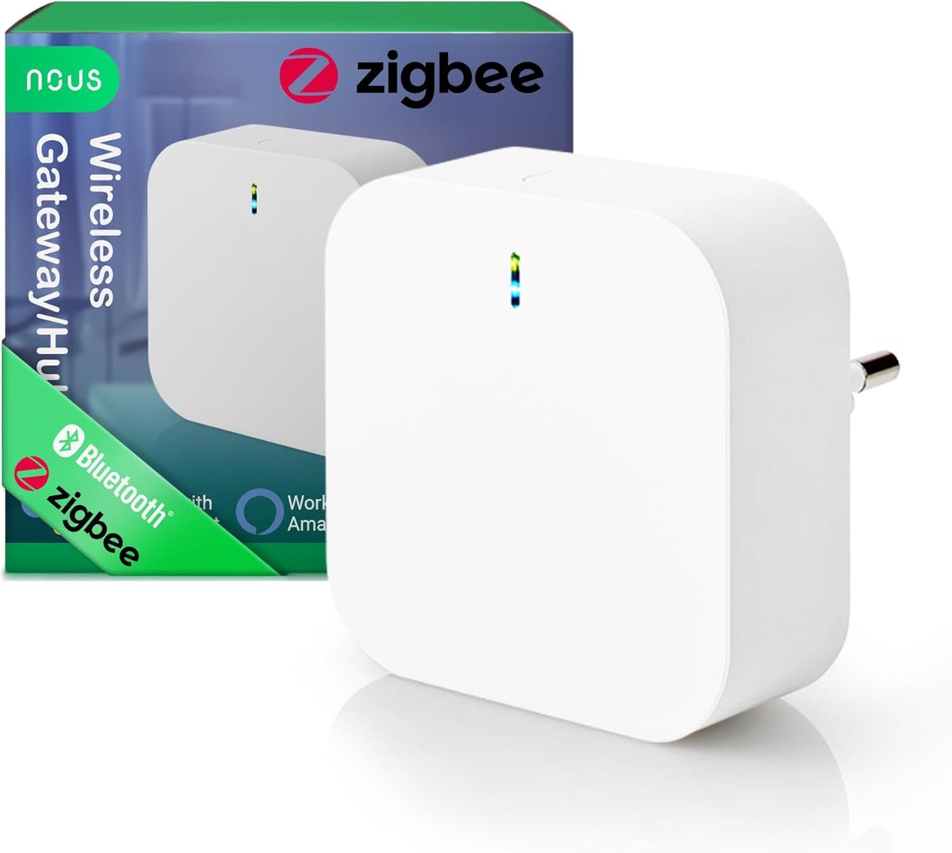 NOUS E1 ZigBee Gateway, ZigBee Hub/Bluetooth Hub, ZigBee Bridge, ZigBee Smart Home, ZigBee Gateway Alexa, Gateway ZigBee Smart Home, ZigBee 3.0, Bluetooth, Smart Life/Tuya App