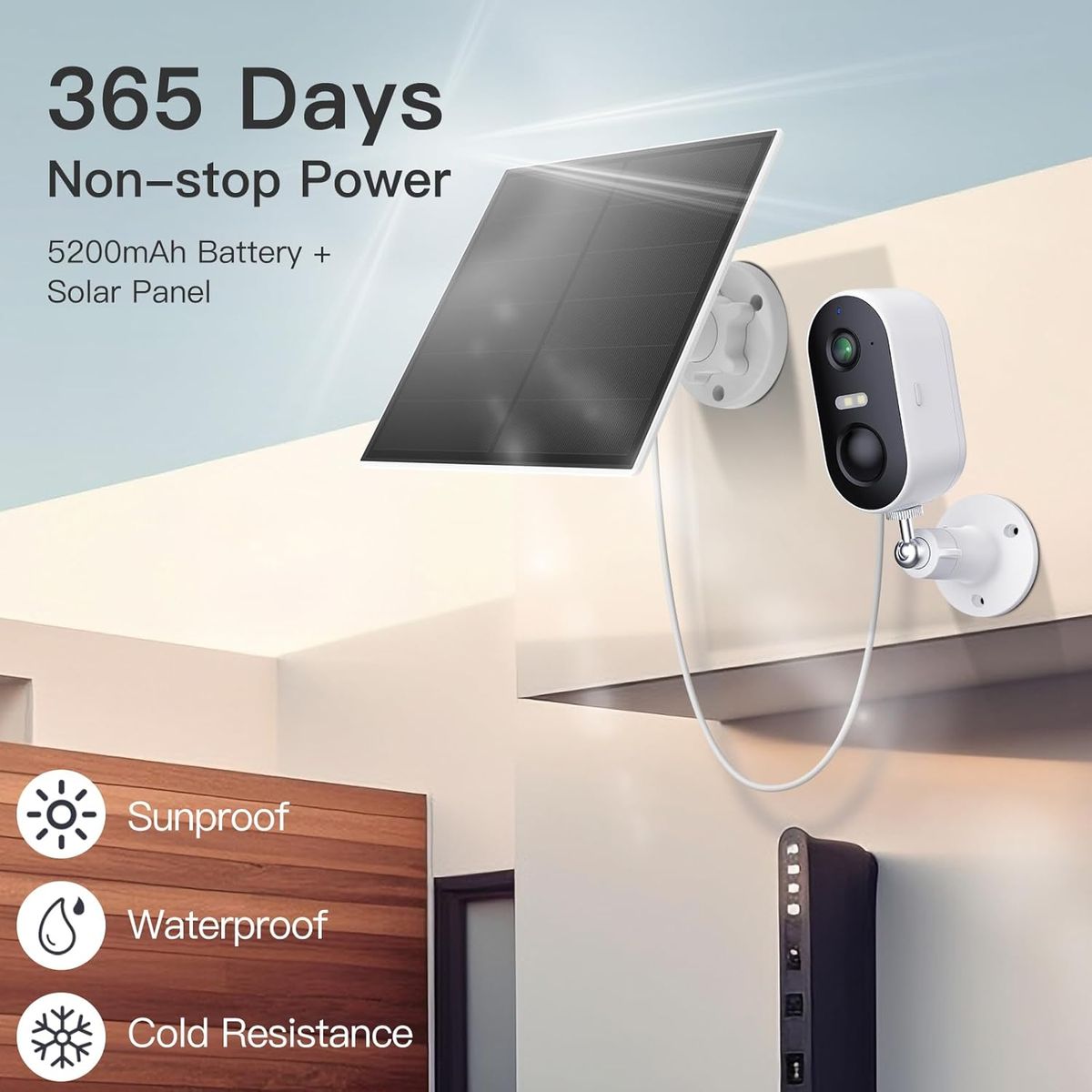 ARENTI 2K/3MP Überwachungskamera Aussen Akku mit Solar IP Kamera, WLAN Kamera Überwachung Aussen, Nachtsicht, 2-Wege-Audio, IP65 Wasserdicht Go1 mit Sp2