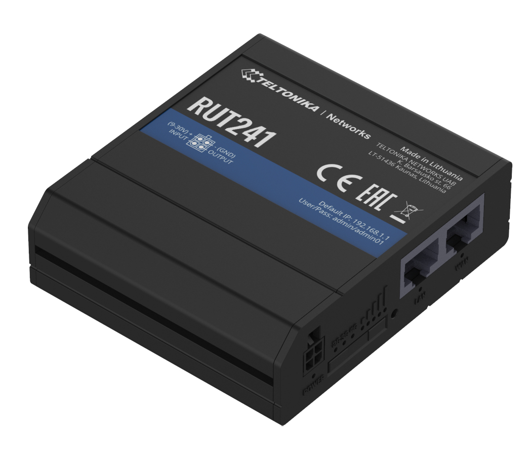 Teltonika RUT241 Industrial LTE WiFi Router, 4G-RUT241