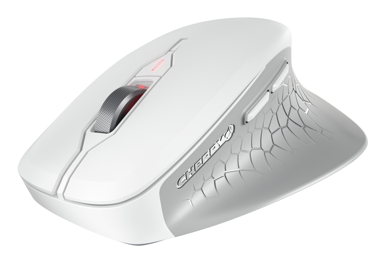 CHERRY STREAM DESKTOP COMFORT, Kabelloses Tastatur-Maus-Set, 2,4 GHz Funk, Leise Tasten, Ergonomische Rechtshu00e4ndermaus, Weiu00df-Grau - (DEU Layout - QWERTZ)
