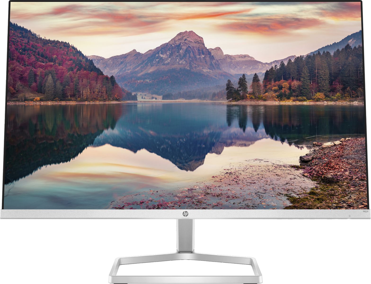 HP M22f Monitor - 21,5 Zoll Bildschirm, Full HD IPS Display, 75Hz, 5ms Reaktionszeit, VGA, HDMI 1.4, silber/schwarz