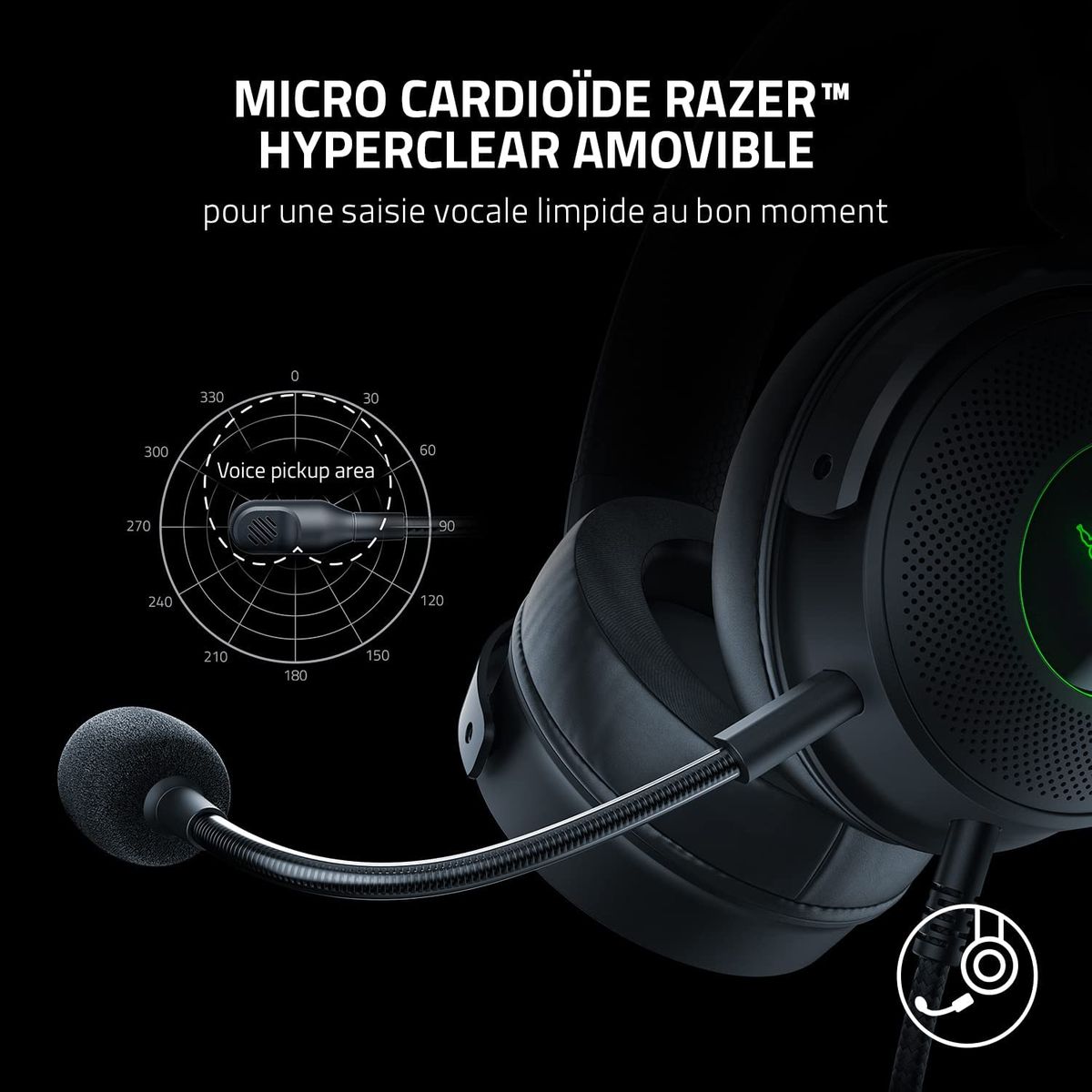 Razer Kraken V3 Gaming Headset Virtual 7.1 Surround-Sound USB Chroma RGB for PC Mac PS Black