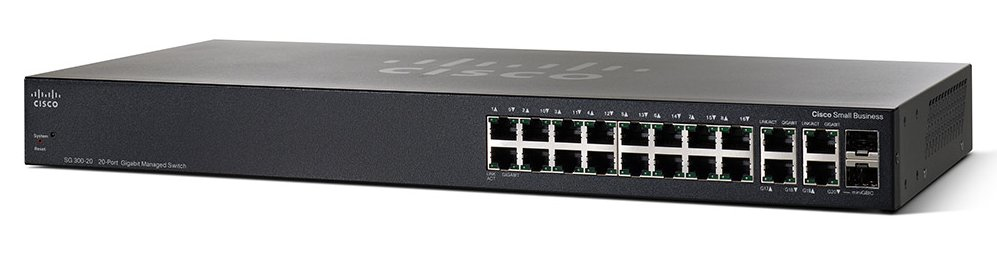 Cisco SG350-20 Managed Switch with 20 Gigabit Ethernet (GbE) Ports with 16 Gigabit Ethernet RJ45 Ports