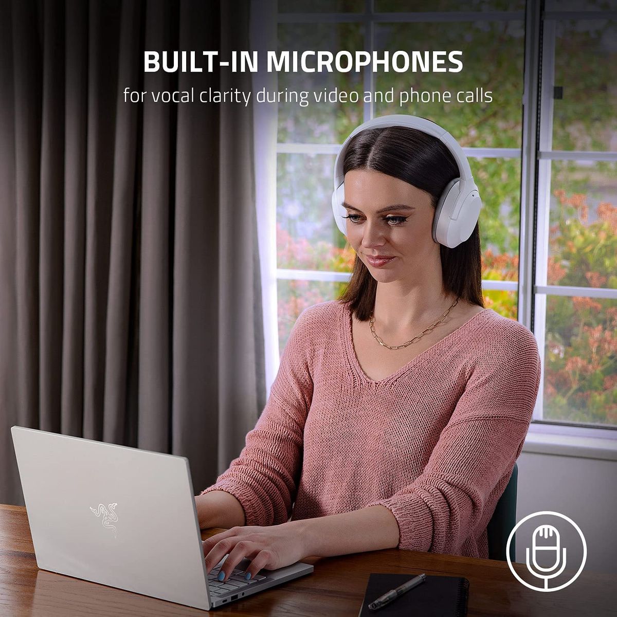 Razer Opus X Mobile Headphone Over-Ear Stereo Wireless BT ANC Mercury