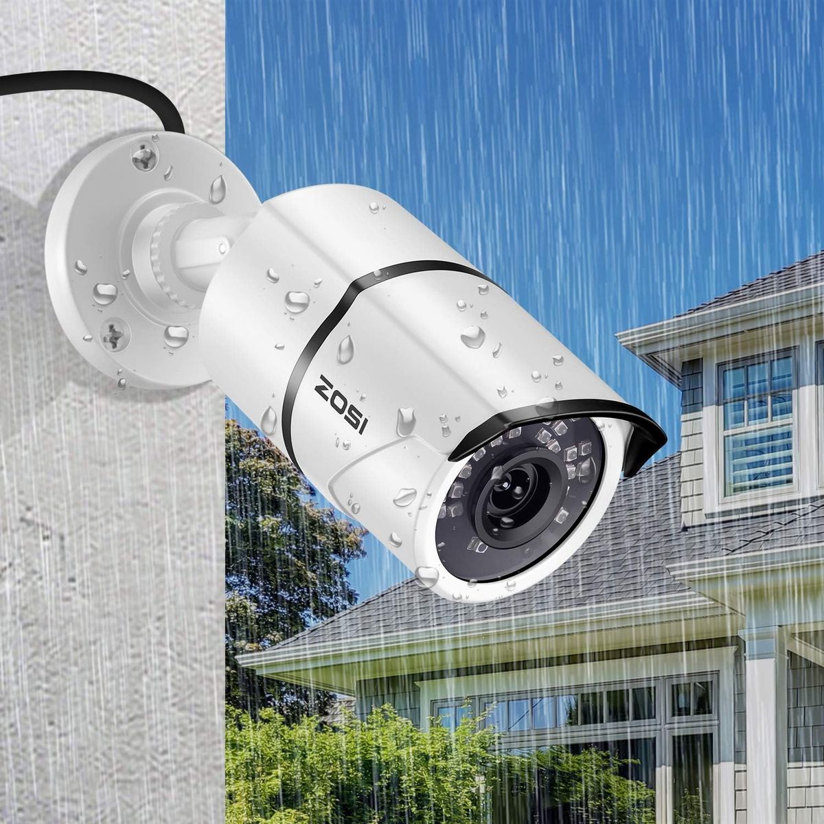ZOSI 1080P 2MP Bullet Kamera Überwachungskamera 3.6mm Linse,Wetterfest, 36M Nachtsicht, IP66 Metallgehäuse