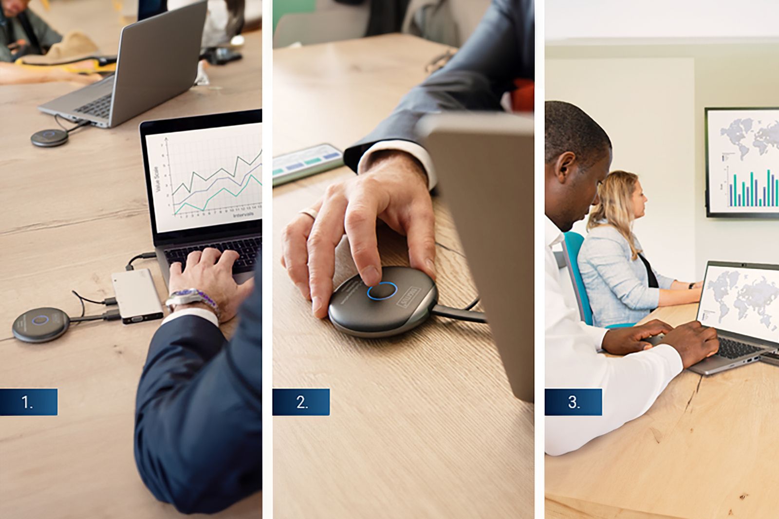 Digitus DS-55317 Click & Present Pro Drahtloses Collaboration-System, HDMI, 2x TX, 1x RX, BYOD, Split-Screen, 30 Nutzer, 50 m, LAN