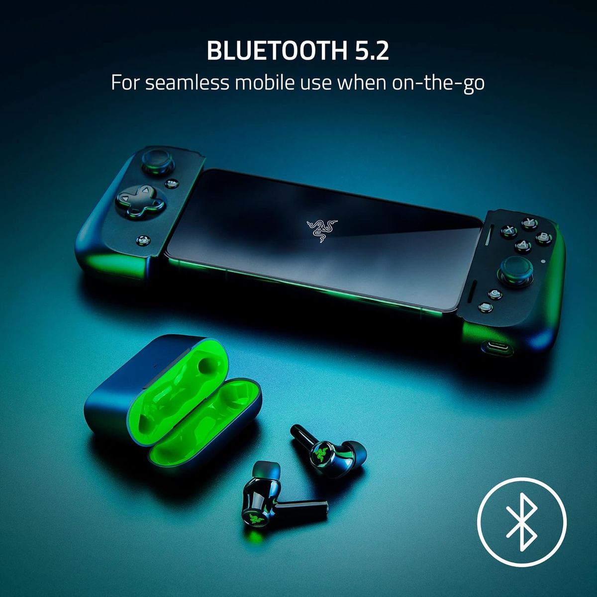 Razer Hammerhead HyperSpeed Wireless Multi-Platform Gaming Earbuds für Xbox Series X|S, Xbox One, PC, Mobile: ANC - Mikrofon mit Geräuschunterdrückung - Bluetooth 5.2 - RGB Chroma