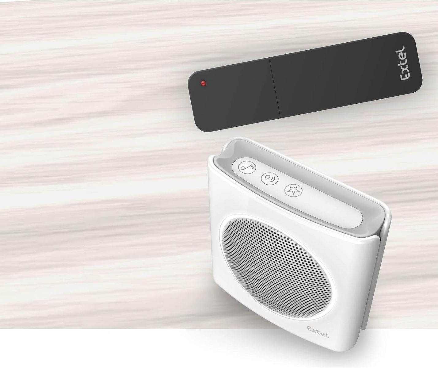 EXTEL diBi More, Universal Funk Klingelerweiterung, bis zu 200 m Reichweite, erweiterbar, Info bei schwachem Akku, lautloser Modus, individualisierbarer Klingelton, 6 Klingeltöne EXTEL diBi More, Universal Funk Klingelerweiterung, bis zu 200 m Reichweite, erweiterbar, Info bei schwachem Akku, lautloser Modus, individualisierbarer Klingelton, 6 Klingeltöne