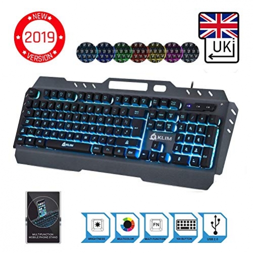 KLIM Lightning New Hybrid Halbmechanisches Gaming Tastatur UK-Layout