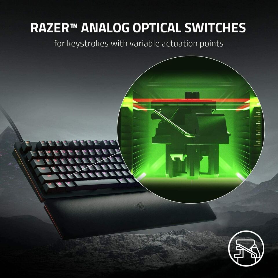 Razer Huntsman V2 Analog Gaming Keyboard Optical Switches RGB USB-C DEU Layout QWERTZ