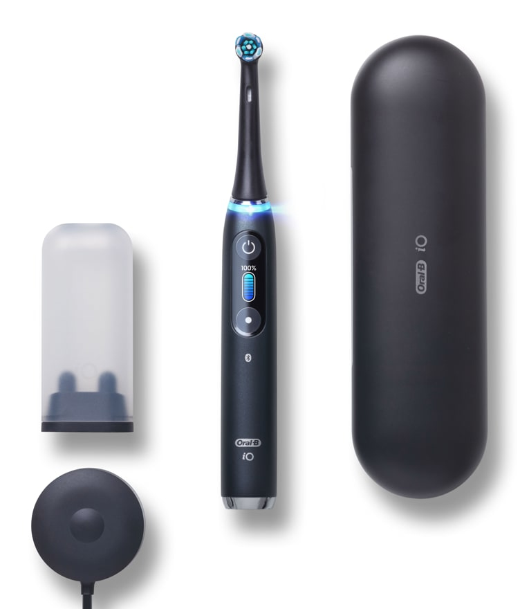 Oral-B iO 9 Electric Toothbrush/Electric Toothbrush with revolutionary magnetic technology & micro vibrations, 7 cleaning programs, 3D tooth surface analysis, color display & charging travel case, black onyx