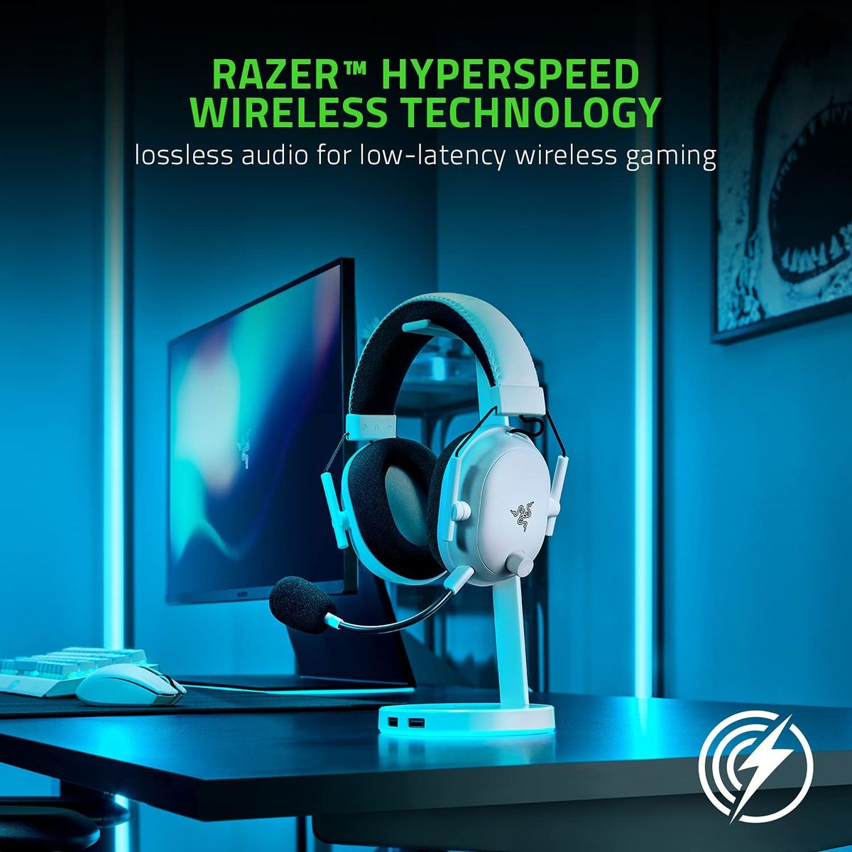 Razer BlackShark V2 Pro 2020 Gaming Headset Wireless RF + 3.5mm Virtual 7.1 Surround-Sound for PC Mercury