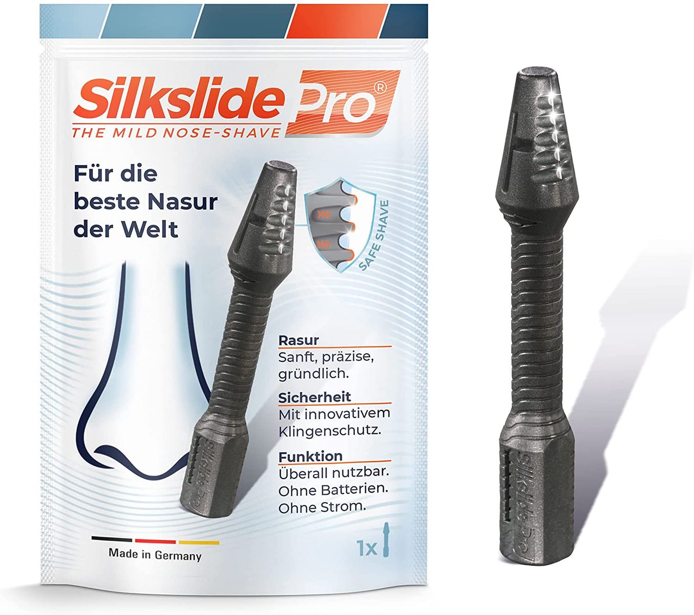 Silkslide Pro Nose Hair Trimmer Men - Innovative, professional & painless nose hair trimmer for the best nose shave