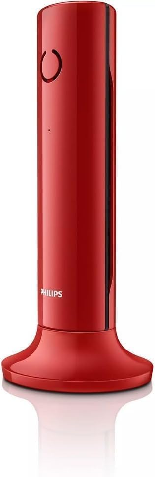 Philips M4502R/34 Schnurloses Festnetztelefon, 4,1 cm LCD-Display, Hintergrundbeleuchtung, Freisprecheinrichtung, HQ-Sound, kompakt, Rot