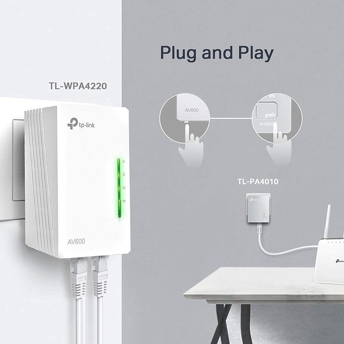 TP-Link TL-WPA4220KIT AV600 WLAN PowerLine Network Adapter Extender 300 Mbit/s