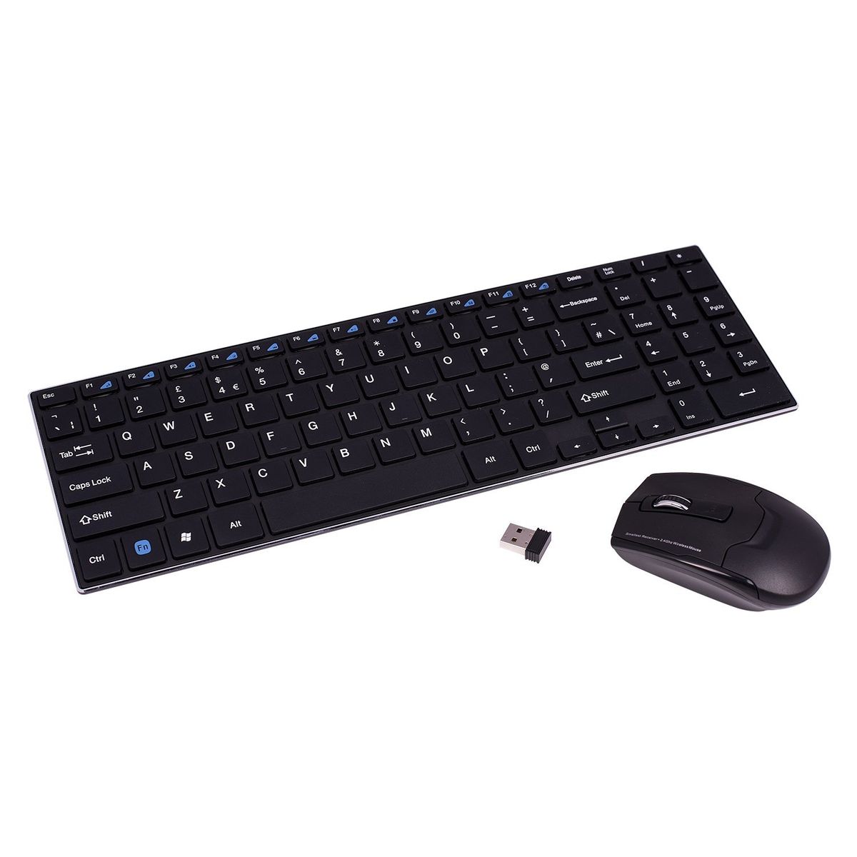 2.4GHz Ultra Slim Full Size Metal Wireless Keyboard & Mouse Combo